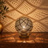 Handcrafted Moroccan Brass Table Lamp – Pierced Metal Globe Light