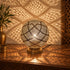 Handcrafted Moroccan Brass Table Lamp – Pierced Metal Globe Light