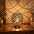 Handcrafted Moroccan Brass Table Lamp – Pierced Metal Globe Light