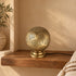 Handcrafted Moroccan Brass Table Lamp – Pierced Metal Globe Light