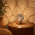 Handcrafted Moroccan Brass Table Lamp – Pierced Metal Globe Light
