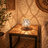 Handcrafted Moroccan Brass Table Lamp – Pierced Metal Lantern with Warm Ambient Light & Decorative Shadow Patterns