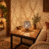 Handcrafted Moroccan Brass Table Lamp – Pierced Metal Lantern with Warm Ambient Light & Decorative Shadow Patterns