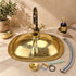 Handcrafted Moroccan Brass Wall-Mounted Basin Stand with Decorative Faucet