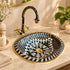 Handcrafted Moroccan Brass Wall-Mounted Basin Stand with Decorative Faucet