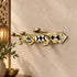 Handcrafted Moroccan Brass Wall Hook Rack with Geometric Inlay