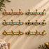 Handcrafted Moroccan Brass Wall Hook Rack with Geometric Inlay