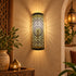 Handcrafted Moroccan Brass Wall Sconce – Decorative Pierced Metal Wall Light