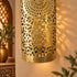 Handcrafted Moroccan Brass Wall Sconce – Decorative Pierced Metal Wall Light