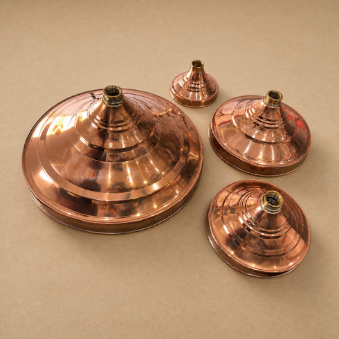 Handcrafted Moroccan Copper Lamp Canopy – Polished Ceiling Light Component
