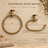 Handcrafted Moroccan Engraved Solid Brass Towel Ring & Open Toilet Paper Holder