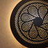 Handcrafted Moroccan Round Brass Wall Light – Pierced Metal Sconce with Decorative Shadow Effect