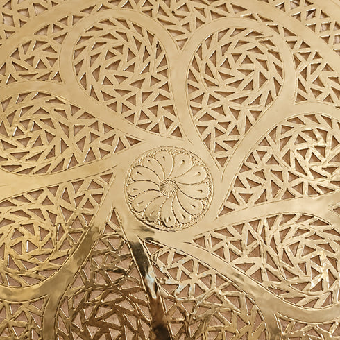 Handcrafted Moroccan Round Brass Wall Light – Pierced Metal Sconce with Decorative Shadow Effect