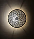 Handcrafted Moroccan Round Brass Wall Light – Pierced Metal Sconce with Warm Decorative Shadow Pattern
