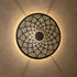 Handcrafted Moroccan Round Brass Wall Light – Pierced Metal Sconce with Warm Decorative Shadow Pattern