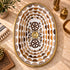 Handcrafted Moroccan Wall-Mounted Brass Basin Stand with Blue Ceramic Faucet