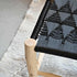 Handcrafted Moroccan Wooden Bench with Black Woven Cord Seat – Rustic Boho Entryway Accent Bench