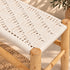 Handcrafted Moroccan Wooden Bench with Black Woven Cord Seat – Rustic Boho Entryway Accent Bench