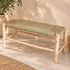 Handcrafted Moroccan Wooden Bench with Natural Woven Reed Seat – Rustic Boho Accent Seating