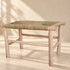 Handcrafted Moroccan Wooden Bench with Natural Woven Seagrass Seat – Rustic Boho Accent Seating