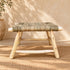 Handcrafted Moroccan Wooden Bench with Natural Woven Seagrass Seat – Rustic Boho Entryway Accent Bench