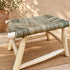 Handcrafted Moroccan Wooden Bench with Natural Woven Seagrass Seat – Rustic Boho Entryway Accent Bench