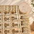 Handcrafted Moroccan Wooden Bench with Natural Woven Seagrass Seat – Rustic Boho Entryway Accent Bench