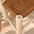 Handcrafted Moroccan Wooden Bench with Olive Green Woven Rope Seat – Rustic Boho Entryway & Home Décor