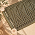 Handcrafted Moroccan Wooden Bench with Olive Green Woven Rope Seat – Rustic Boho Entryway & Home Décor