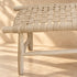 Handcrafted Moroccan Wooden Bench with Woven Natural Leather Seat – Rustic Boho Entryway and Accent Bench