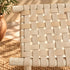 Handcrafted Moroccan Wooden Bench with Woven Natural Leather Seat – Rustic Boho Entryway and Accent Bench