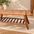 Handcrafted Moroccan Woven Leather Bench with Rustic Wooden Frame and Lower Storage Shelf