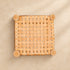 Handcrafted Moroccan Woven Leather Stool with Natural Wooden Frame – Rustic Boho Accent Seat