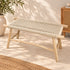 Handcrafted Moroccan Woven Rope Bench with Natural Wooden Frame – Rustic Boho Entryway & Bedroom Seat