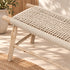 Handcrafted Moroccan Woven Rope Bench with Natural Wooden Frame – Rustic Boho Entryway & Bedroom Seat