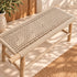 Handcrafted Moroccan Woven Rope Bench with Natural Wooden Frame – Rustic Boho Entryway & Bedroom Seat