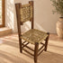 Handcrafted Moroccan Woven Rope Dining Chair with Rustic Wooden Frame