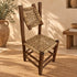 Handcrafted Moroccan Woven Rope Dining Chair with Rustic Wooden Frame