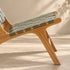 Handcrafted Olive Green Leather Woven Teak Wood Lounge Chair – Mid-Century Boho Accent Seating