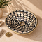 Handcrafted Oval Brass Vessel Sink with Black & Mother-of-Pearl Mosaic Interior