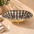 Handcrafted Oval Brass Vessel Sink with Black & Mother-of-Pearl Mosaic Interior
