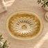 Handcrafted Petal-Embossed Solid Brass Oval Sink with Drain
