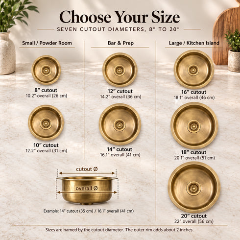 Handcrafted Round Solid Brass Sink – Moroccan Artisan Basin