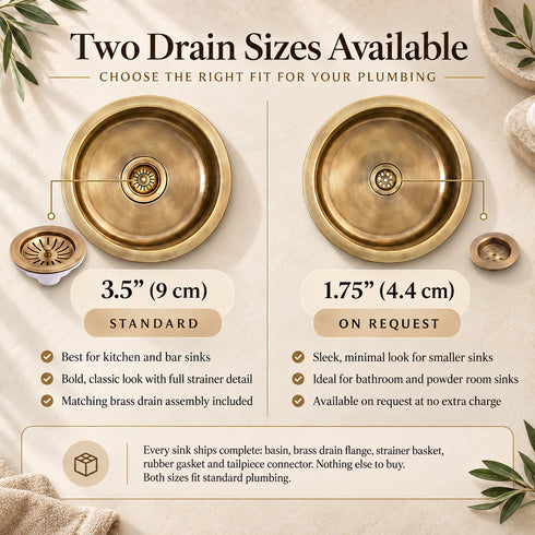 Handcrafted Round Solid Brass Sink – Moroccan Artisan Basin