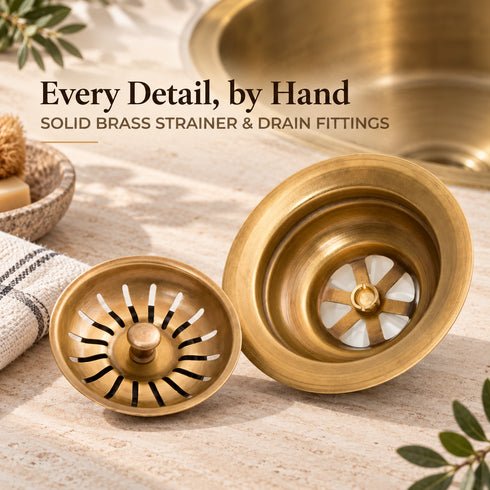 Handcrafted Round Solid Brass Sink – Moroccan Artisan Basin