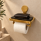 Handcrafted Solid Brass Toilet Paper Holder with Shelf