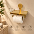 Handcrafted Solid Brass Toilet Paper Holder with Shelf