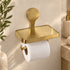 Handcrafted Solid Brass Toilet Paper Holder with Shelf