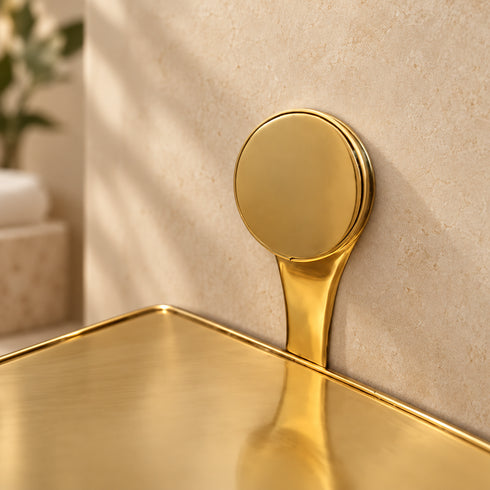 Handcrafted Solid Brass Toilet Paper Holder with Shelf