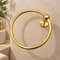 Handcrafted Solid Brass Towel Ring – Wall-Mounted Round Bathroom Hand Towel Holder with Polished Golden Finish